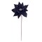 24" Blue Velvet Poinsettia Stem with Shimmer Edge – Luxury Christmas Floral Pick